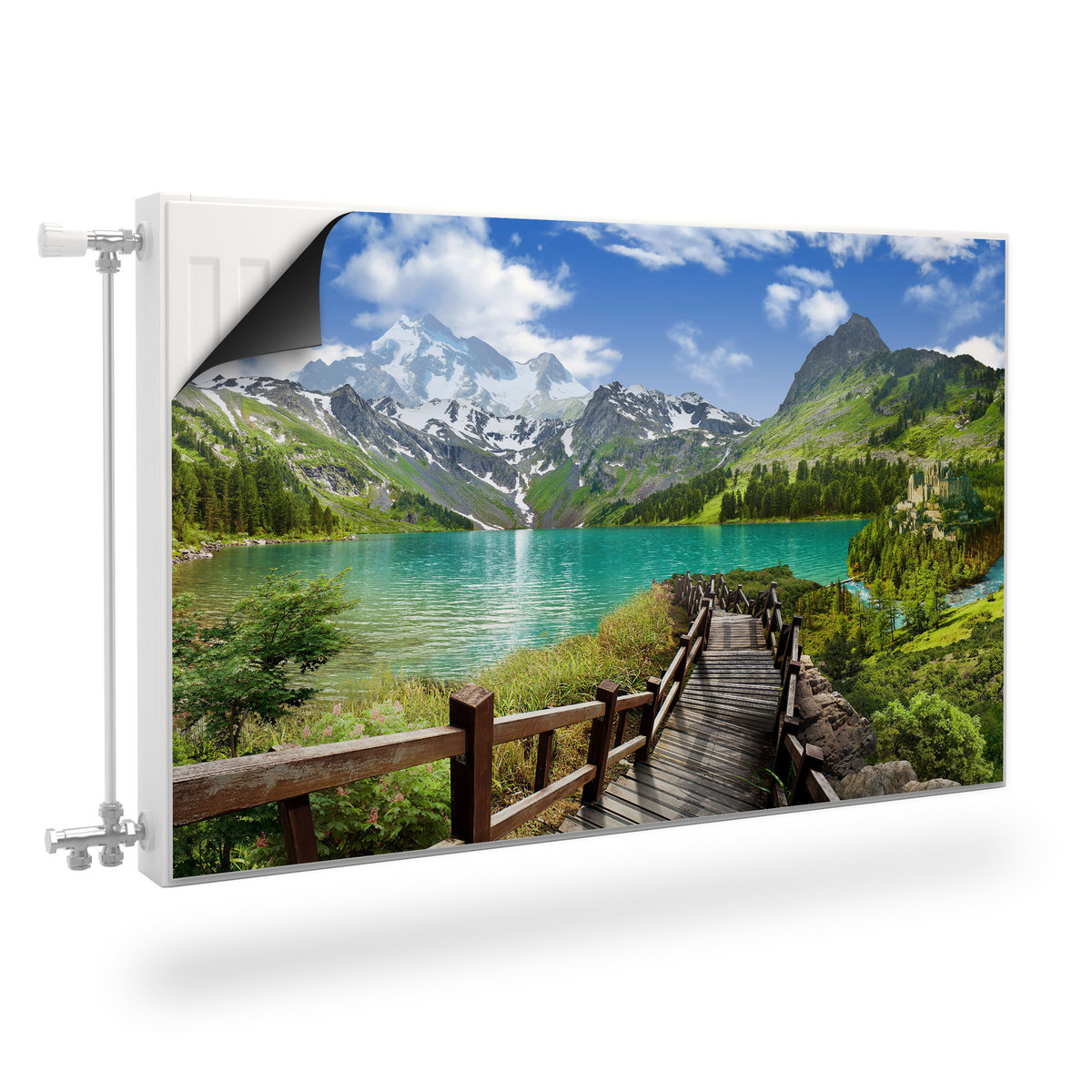 Osłona MAGNETYCZNA Grzejnika Górskie Jezioro 3D Krajobraz Natura 80cm x