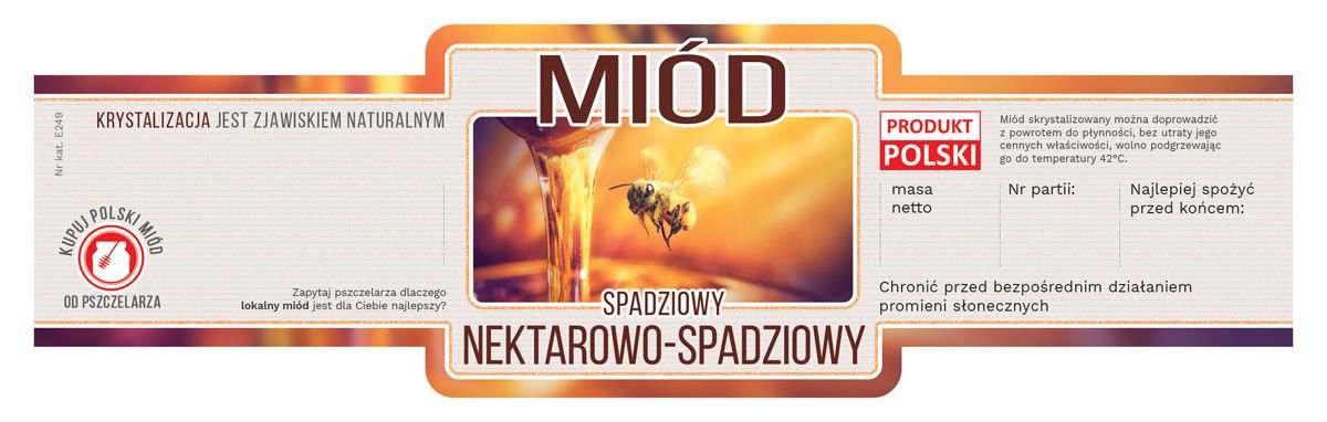 Paczka Etykiet Ozdobnych Na Mi D Nektarowo Spadziowy Szt Wz R