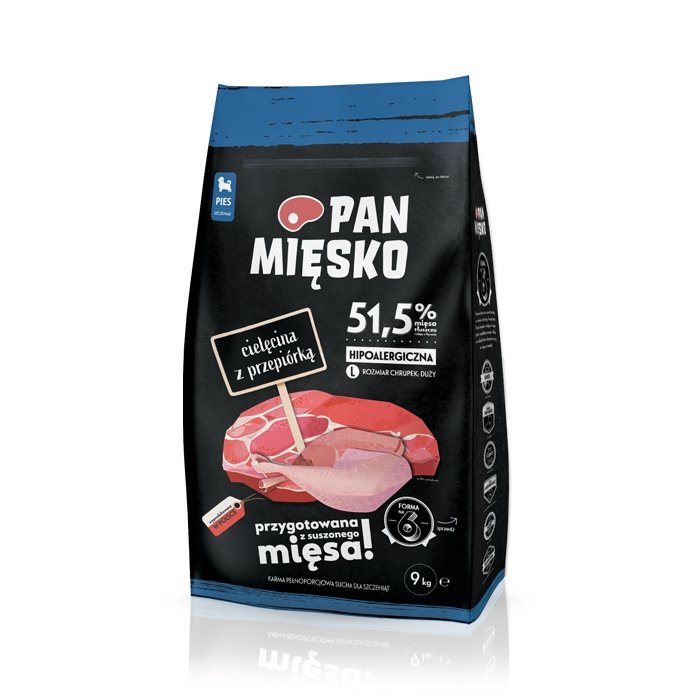 Pan Mięsko Dla Szczeniąt Cielęcina Z Przepiórką L 9Kg PAN MIĘSKO