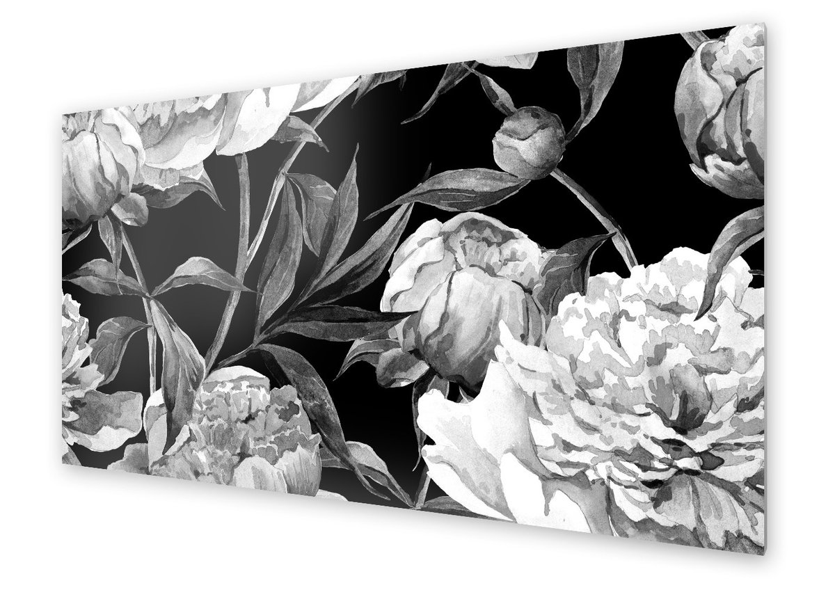 Panel Kuchenny HOMEPRINT Monochromatyczne Piwonie 100x50 Cm HOMEPRINT