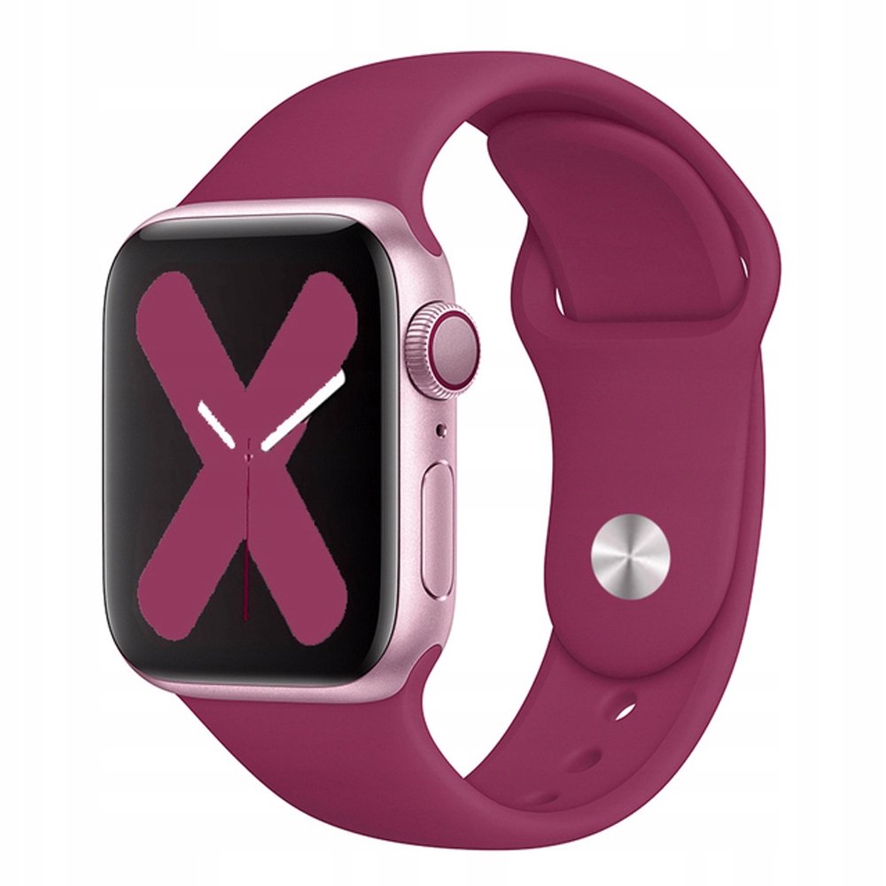 Pasek Do Zegarka Apple Watch Gumowy Mm Burgundowy Inna Marka