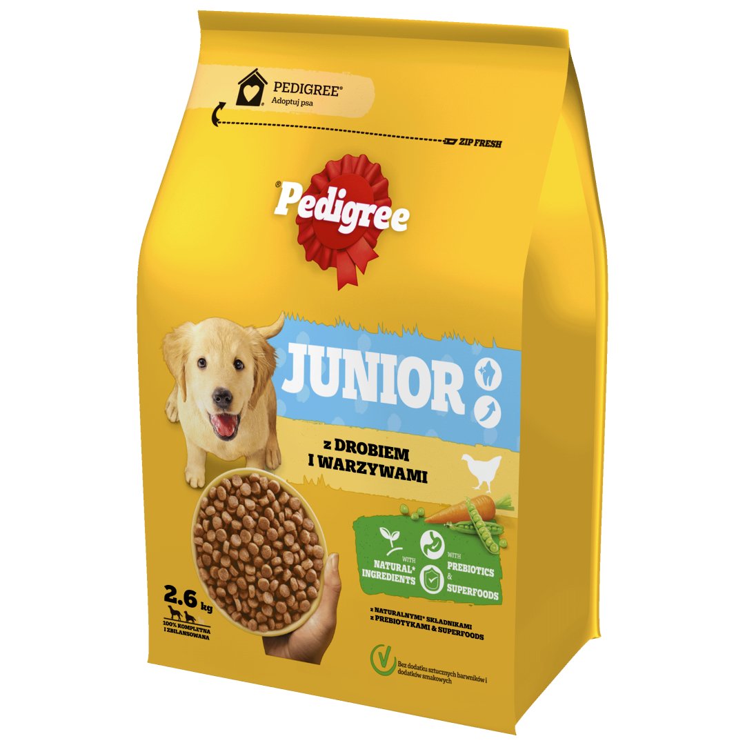 Pedigree Junior 2 6kg Z Drobiem I Warzywami Sucha Karma Dla Szczeniąt