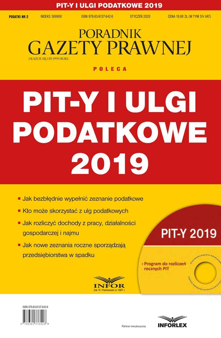 PIT Y I Ulgi Podatkowe 2019 Opracowanie Zbiorowe Ebook Sklep EMPIK