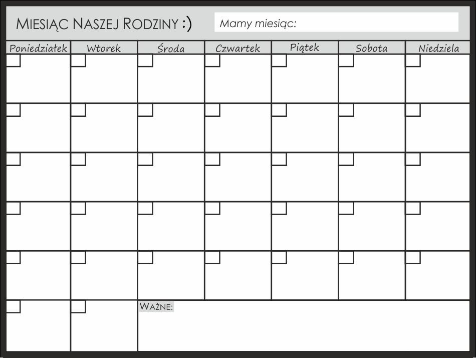 Planer Kalendarz Tablica Magnetyczna na lodówkę NaklejkiOzdobne pl