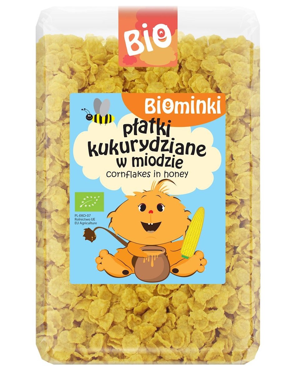 PŁATKI KUKURYDZIANE W MIODZIE BIO 500 g BIOMINKI Biominki Sklep