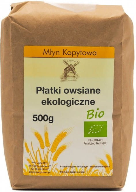 Płatki Owsiane BIO 500g Młyn Kopytowa Młyn Kopytowa Sklep EMPIK