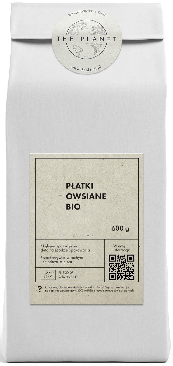 Płatki Owsiane Bio 600 G The Planet Bio Planet Sklep EMPIK