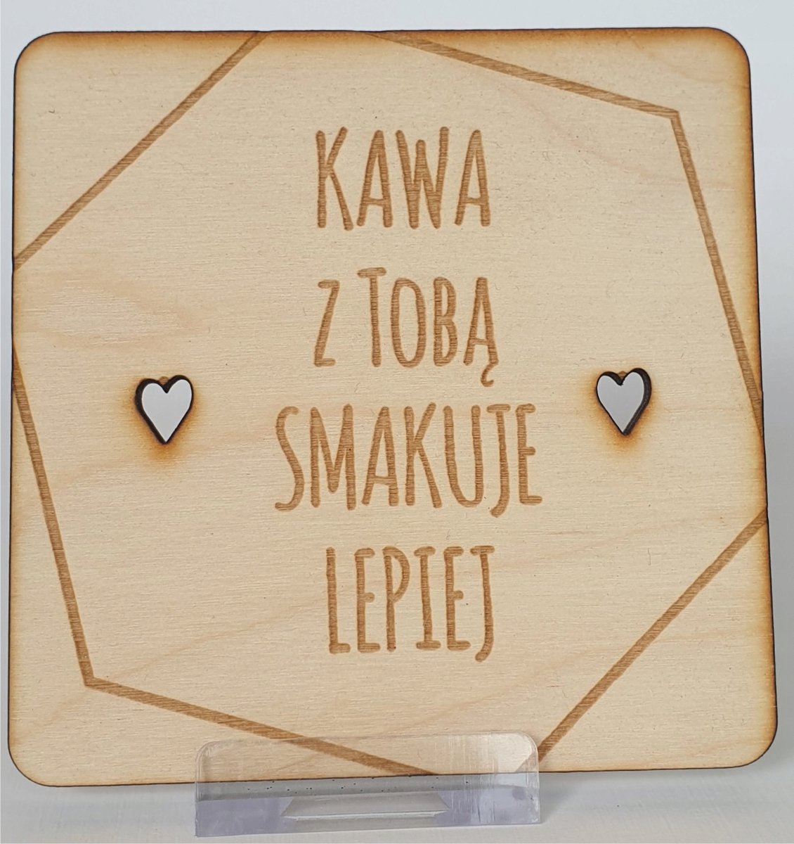 Podkładki Pod Kubek 10X10Cm Drewno Nadruk Kawa Z Inna marka Sklep