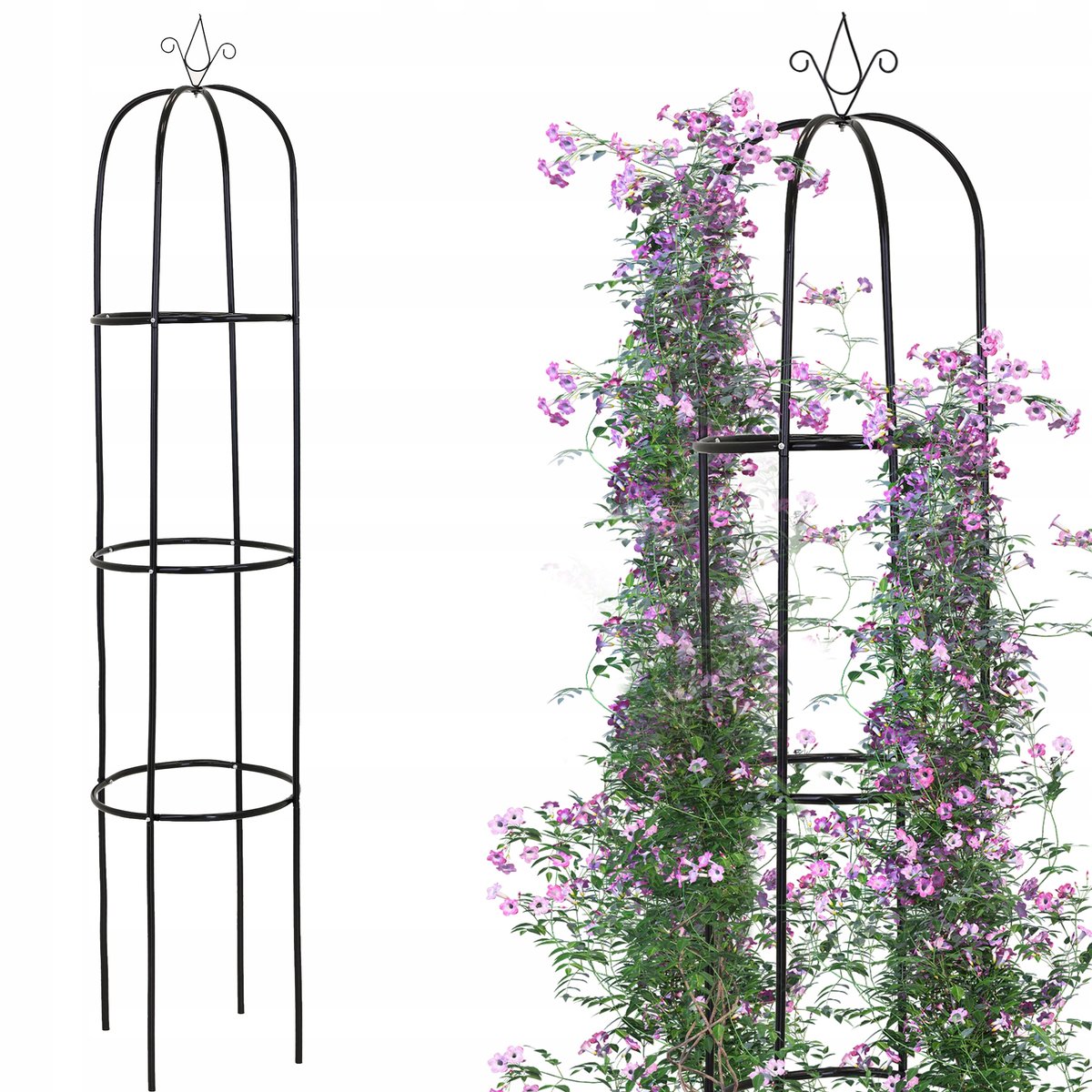 Podpora Ogrodowa Pergola Metalowa 190 Cm Na Pnącza Kwiaty Kolumna