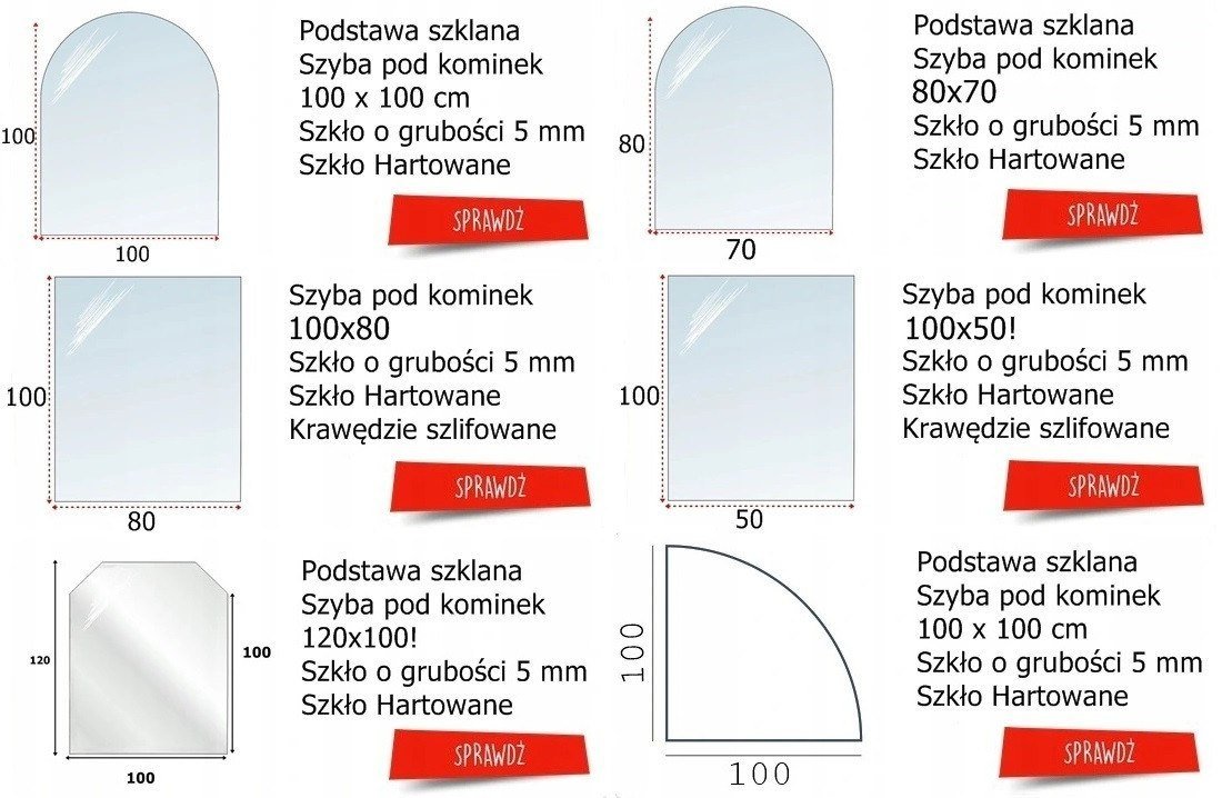 PODSTAWA SZKLANA HARTOWANA SZYBA POD PIEC LUB KOMINEK 60X40 CM CZARNA