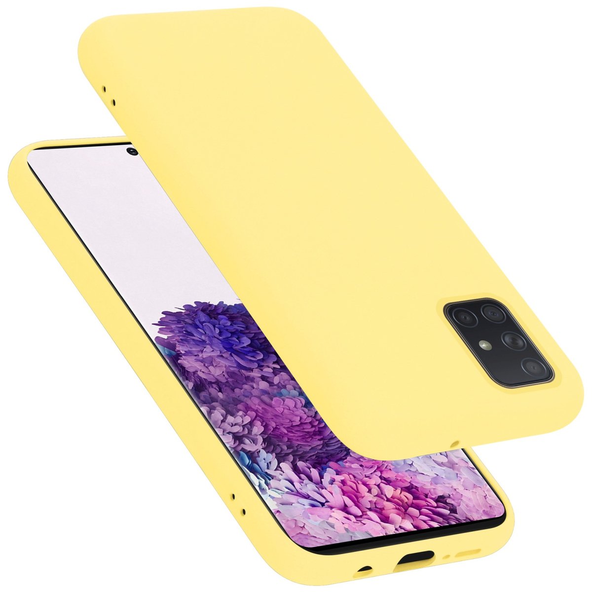 Pokrowiec Do Samsung Galaxy A71 4G Etui w LIQUID ŻÓŁTY TPU Silikon Case