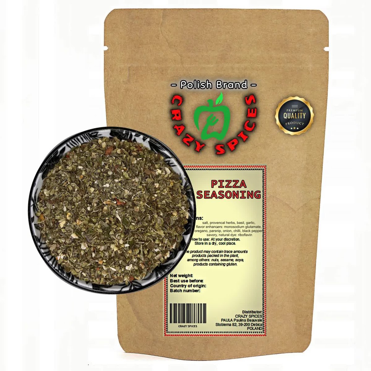 Przyprawa Do Pizzy Premium 100G Mieszanka Przypraw Ziół Crazyspices