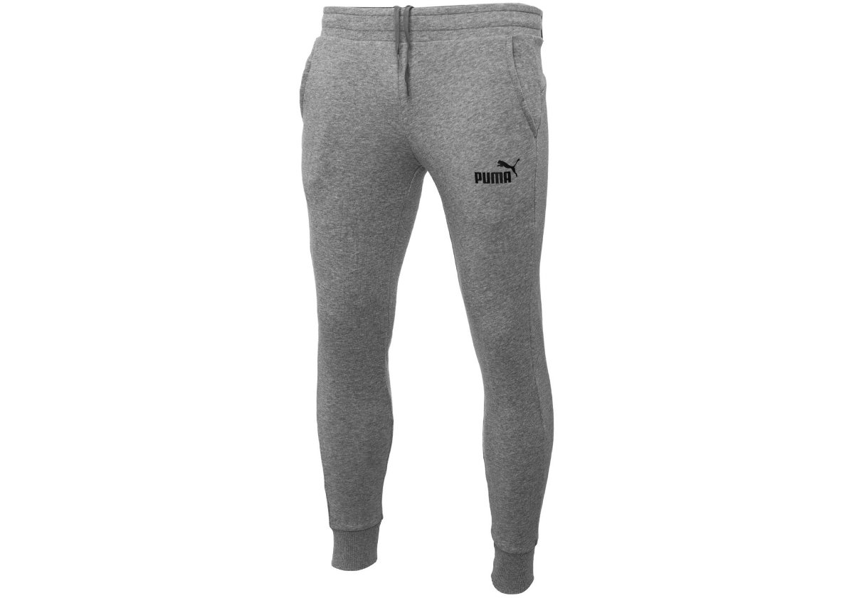 PUMA SPODNIE MĘSKIE DRESOWE BAWEŁNIANE ESS SLIM PANTS FL GRAY 586748 03