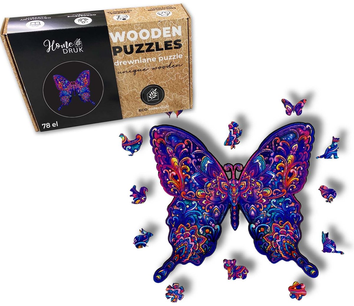 Puzzle Drewniane Dla Dzieci I Doros Ych Motyl Butterfly Home Druk