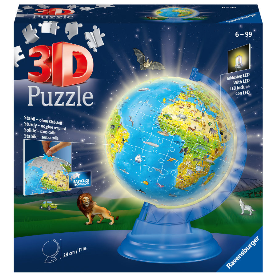 Ravensburger puzzle 3D Kula Globus podświetlany 188 el