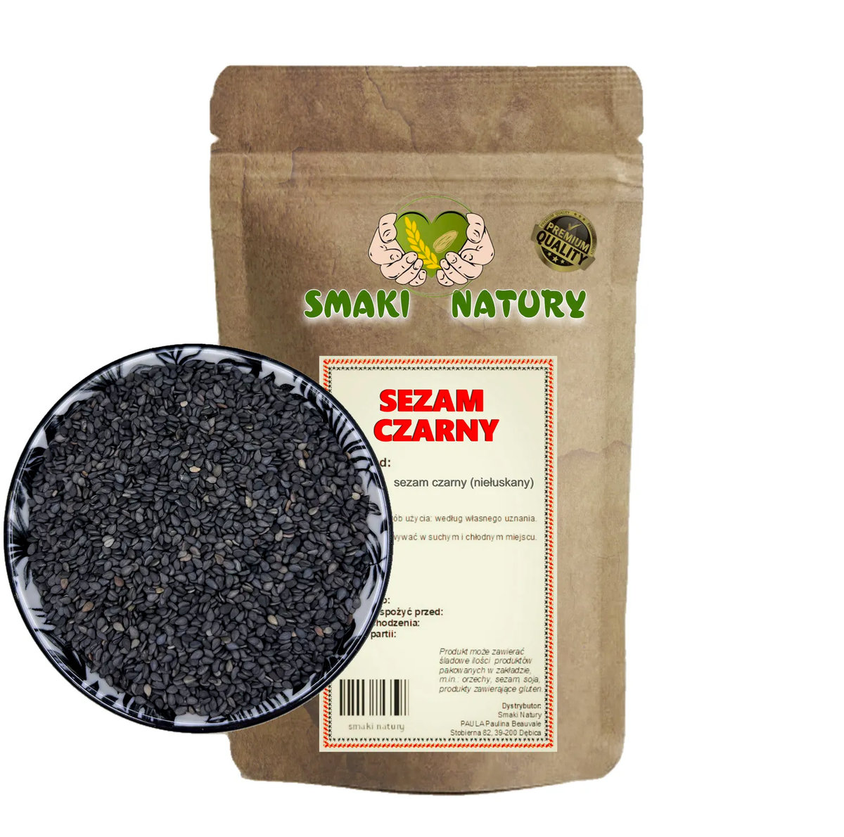 SEZAM CZARNY PREMIUM 200g niełuskany SmakiNatury Sklep EMPIK