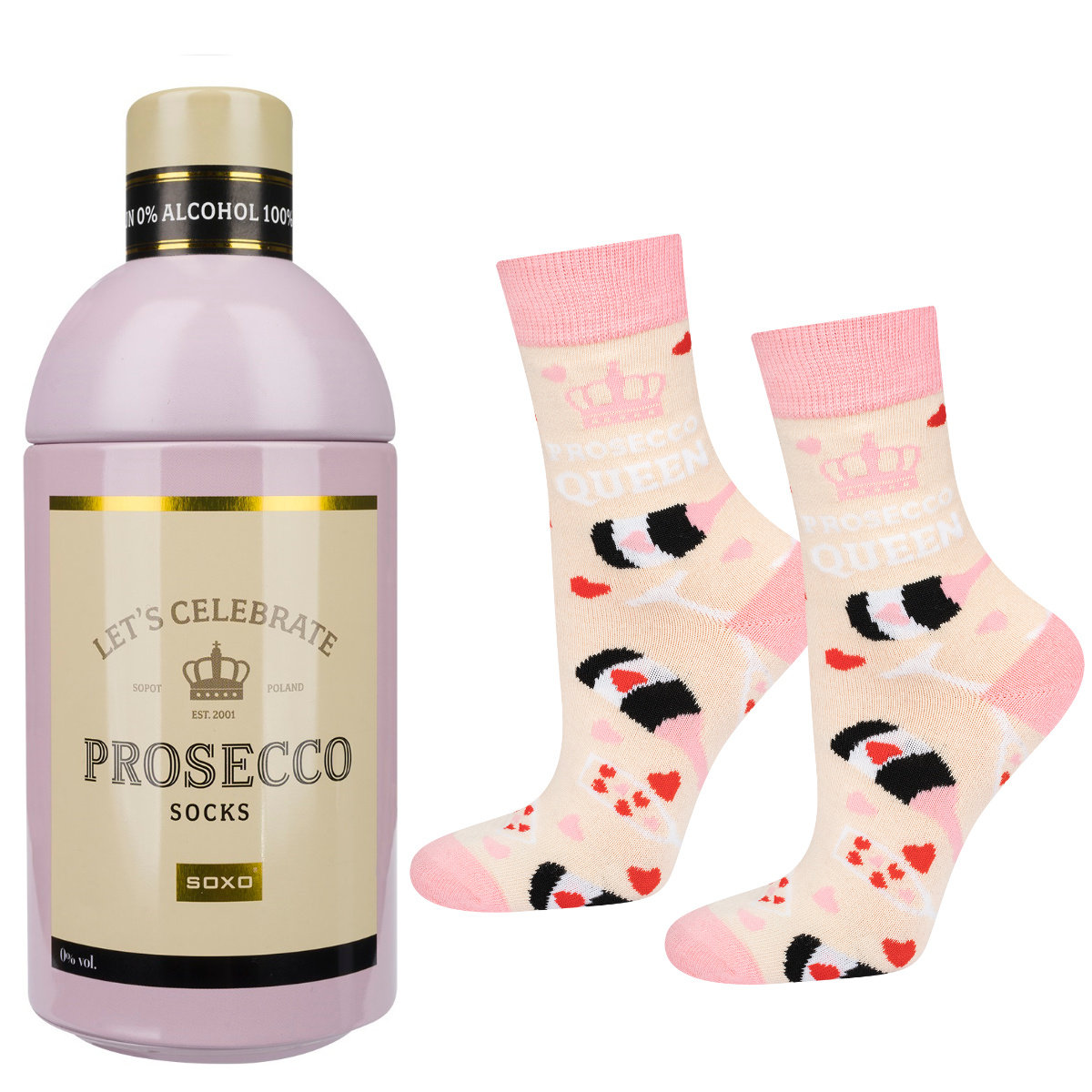 Skarpetki Damskie Soxo Prosecco W Butelce Soxo Moda Sklep