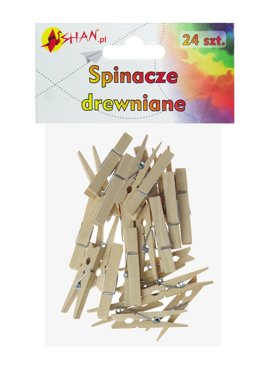 Spinacze Drewniane Klamerki Naturalne Cm Szt Shan Ss Shan