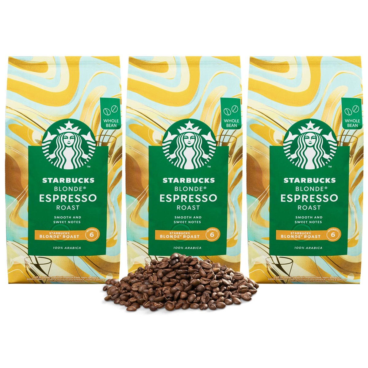 STARBUCKS Blonde Espresso Roast Kawa Ziarnista Jasno Palona 3x450g