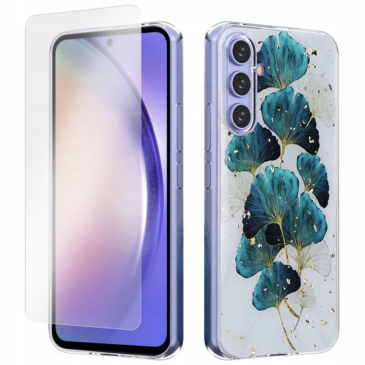 STYLOWE ETUI GLAMOUR ze ZŁOTYMI DROBINKAMI do SAMSUNG A35 CASE SZKŁO