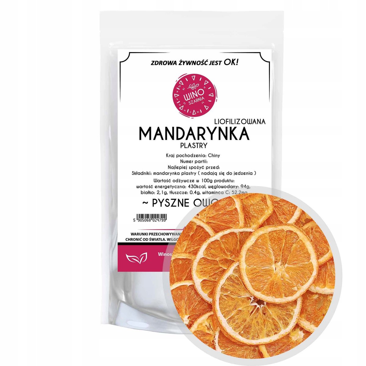 Suszone Mandarynki W Plastrach Liofilizowane 250g Plastry Mandarynek