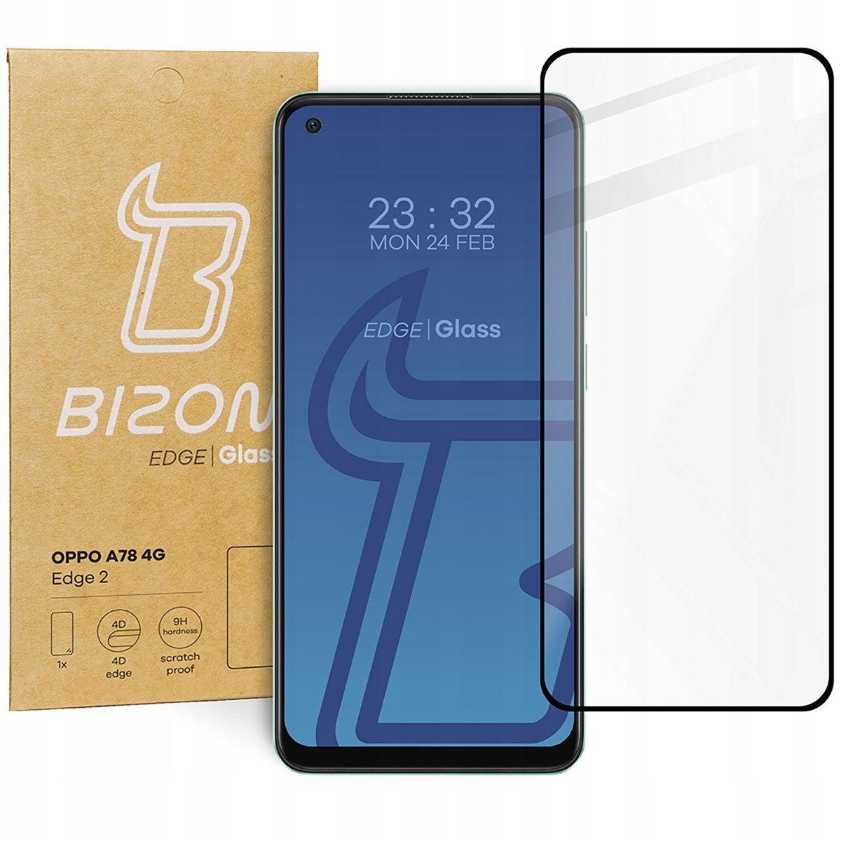 Szkło hartowane Bizon Glass Edge 2 do Oppo A78 4G czarne Bizon