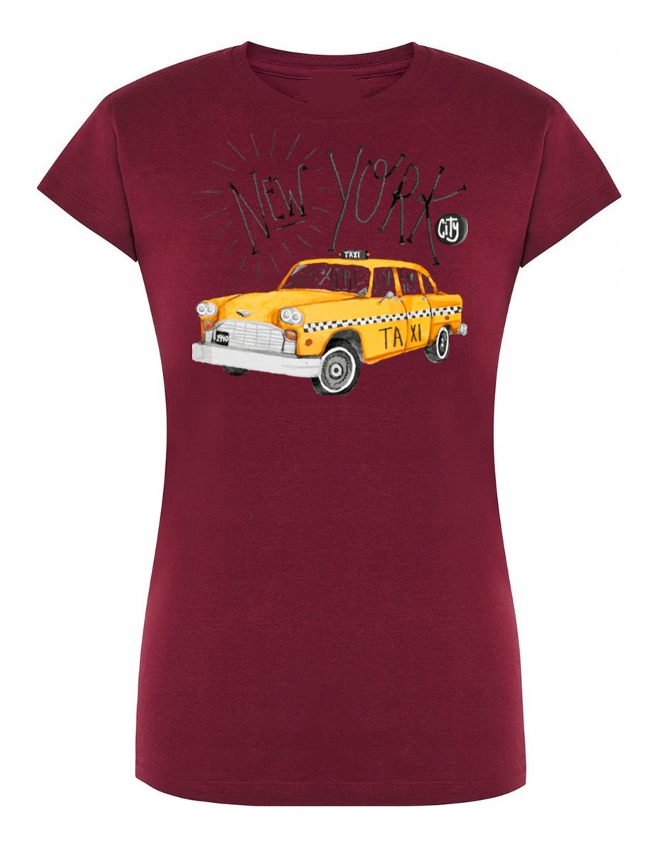 T Shirt Damski Fajny Nadruk Taxi Nowy Jork R M Inna Marka Moda