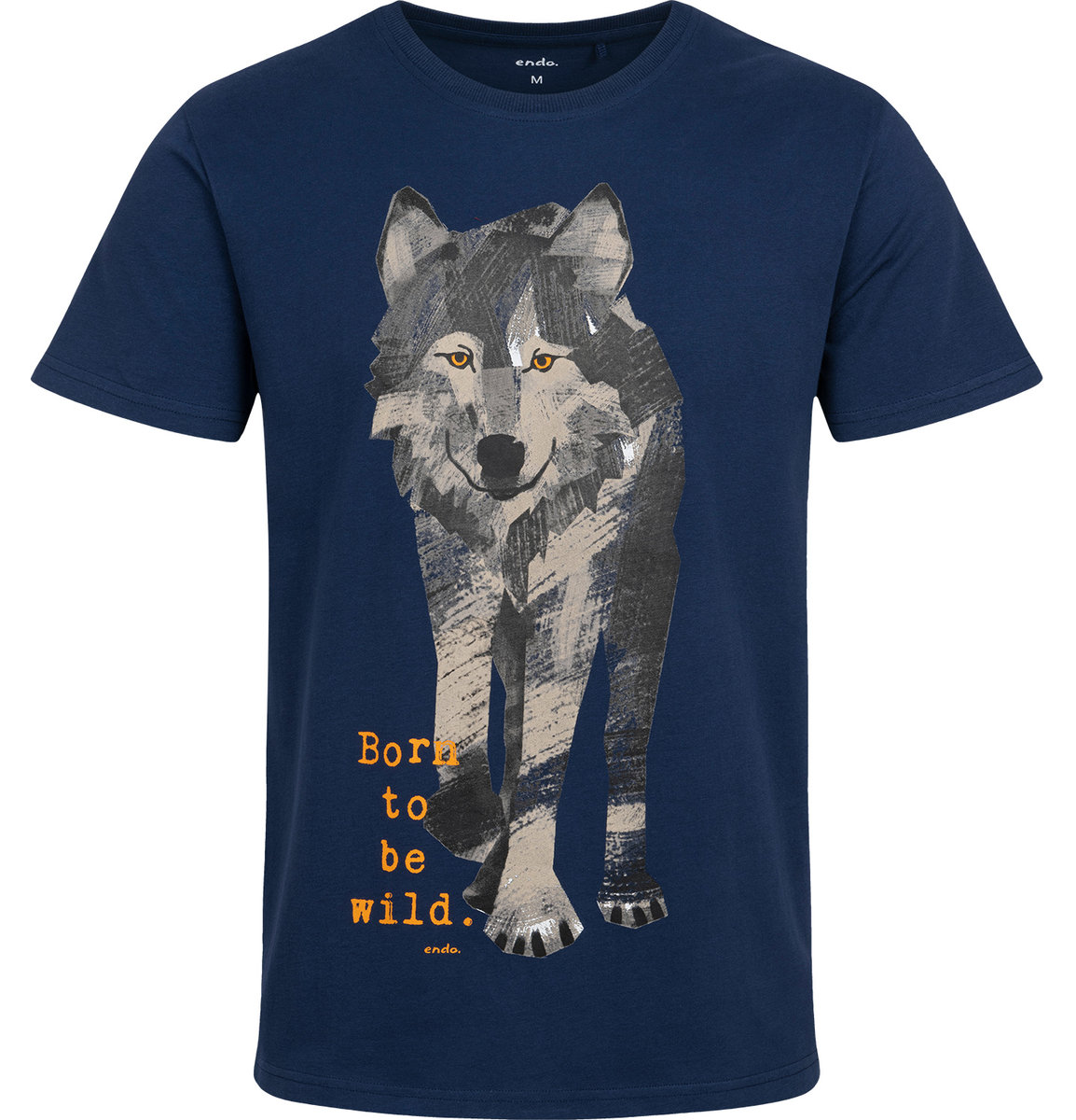 T shirt Koszulka męska bawełna Granatowy XL wilk Born to be wild Endo