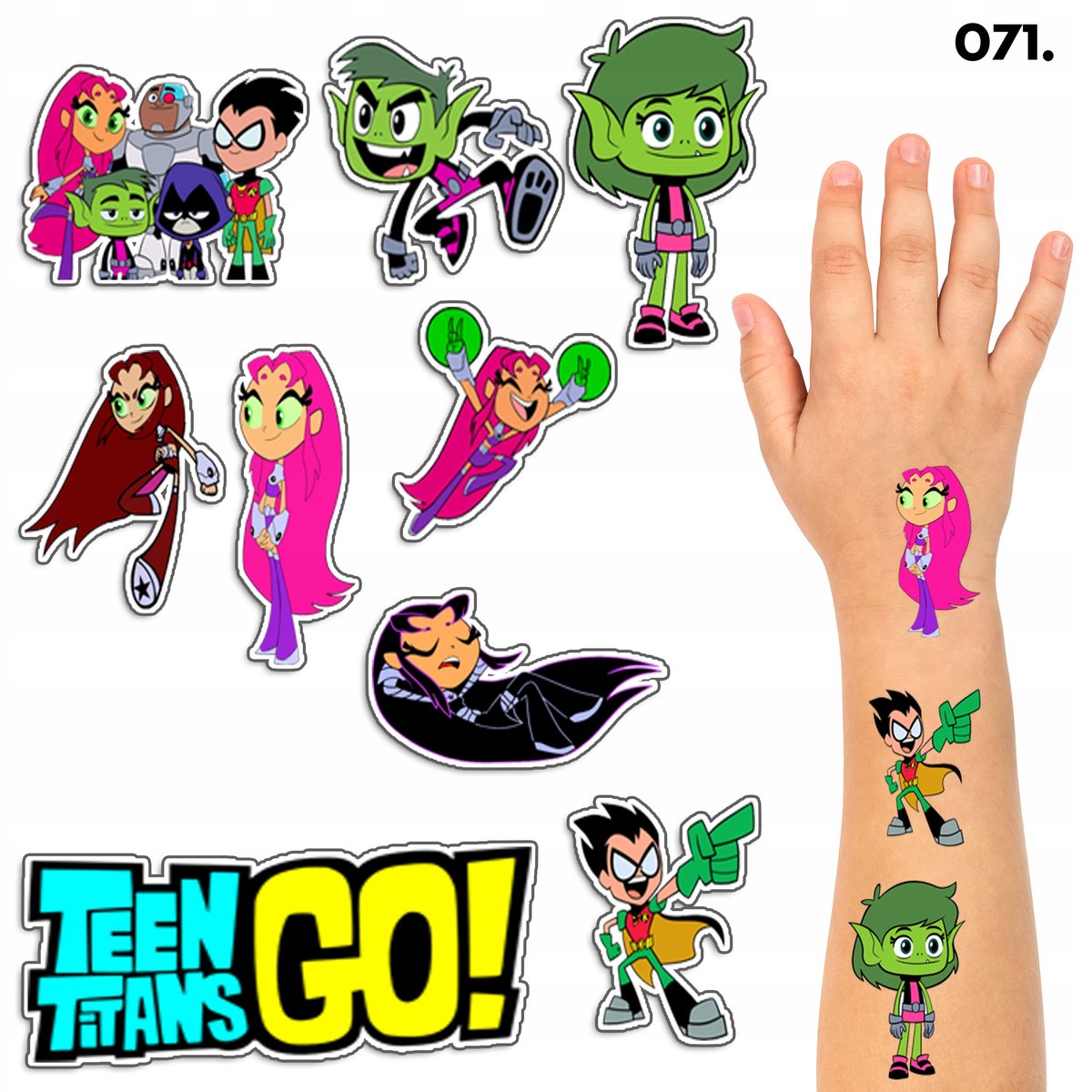 TATUA E ZMYWALNE DLA DZIECI TYMCZASOWE TEEN TITANS 8 EL 150 WZOR W