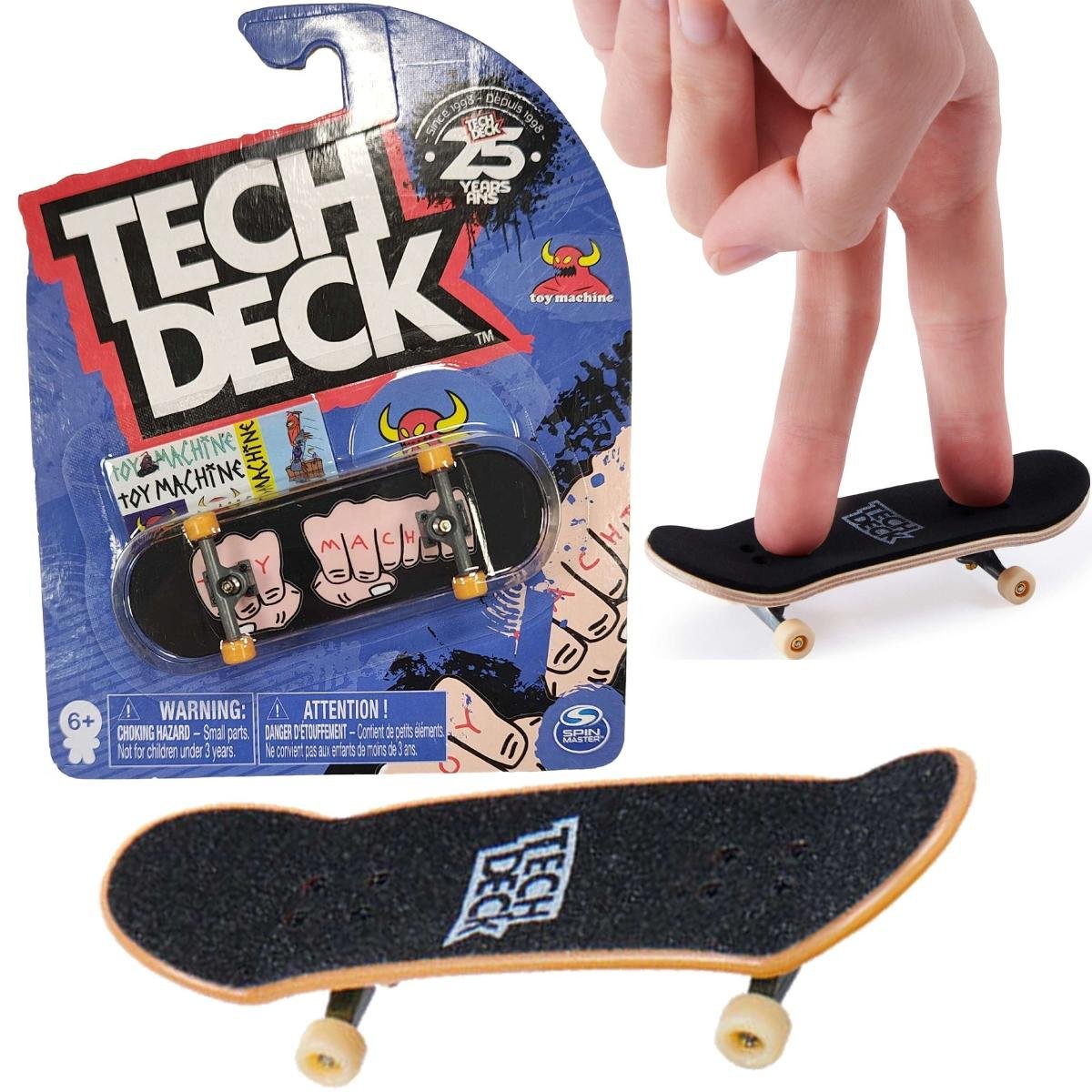 Tech Deck deskorolka fingerboard Toy Machine Ręcę żółwik naklejki