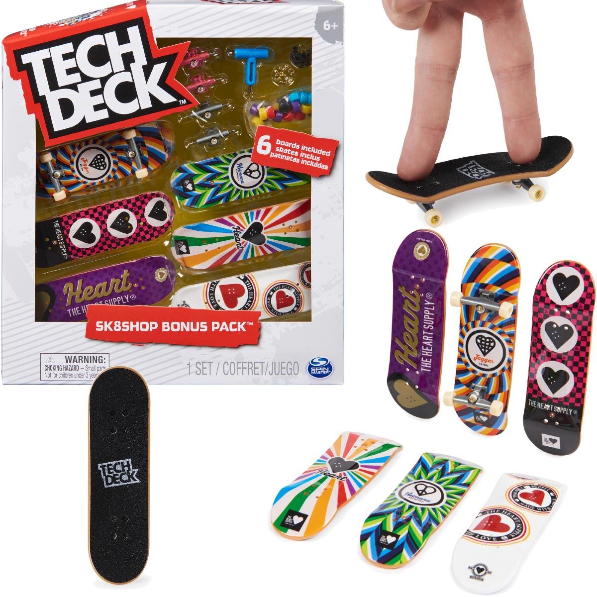 Tech Deck Zestaw Sk8Shop 6 Deskorolek Bonus Pack The Heart Supply