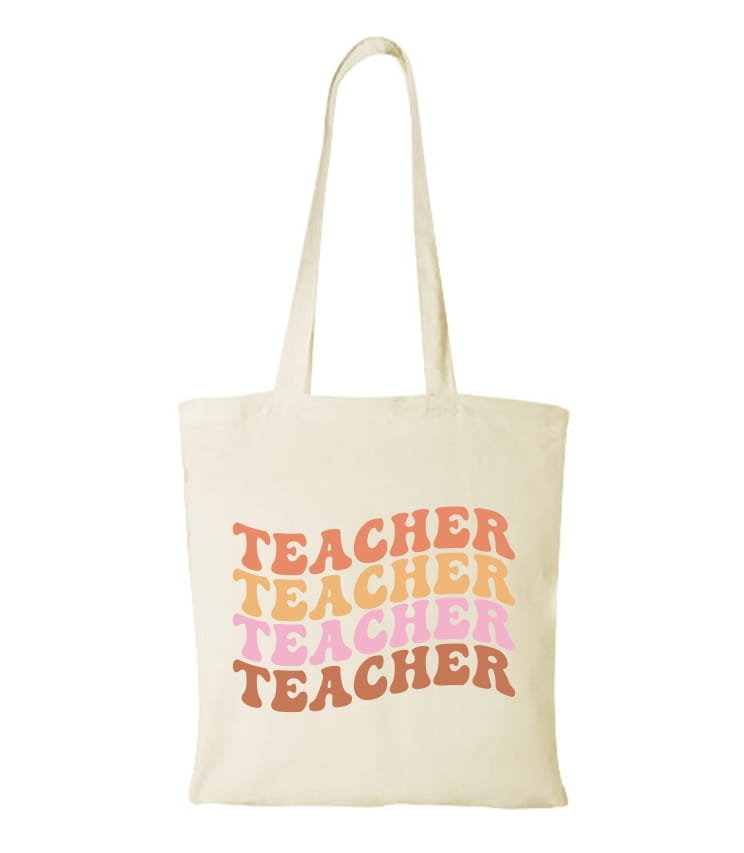 Torba bawełniana z nadrukiem TEACHER TEACHER TEACHER Dzień