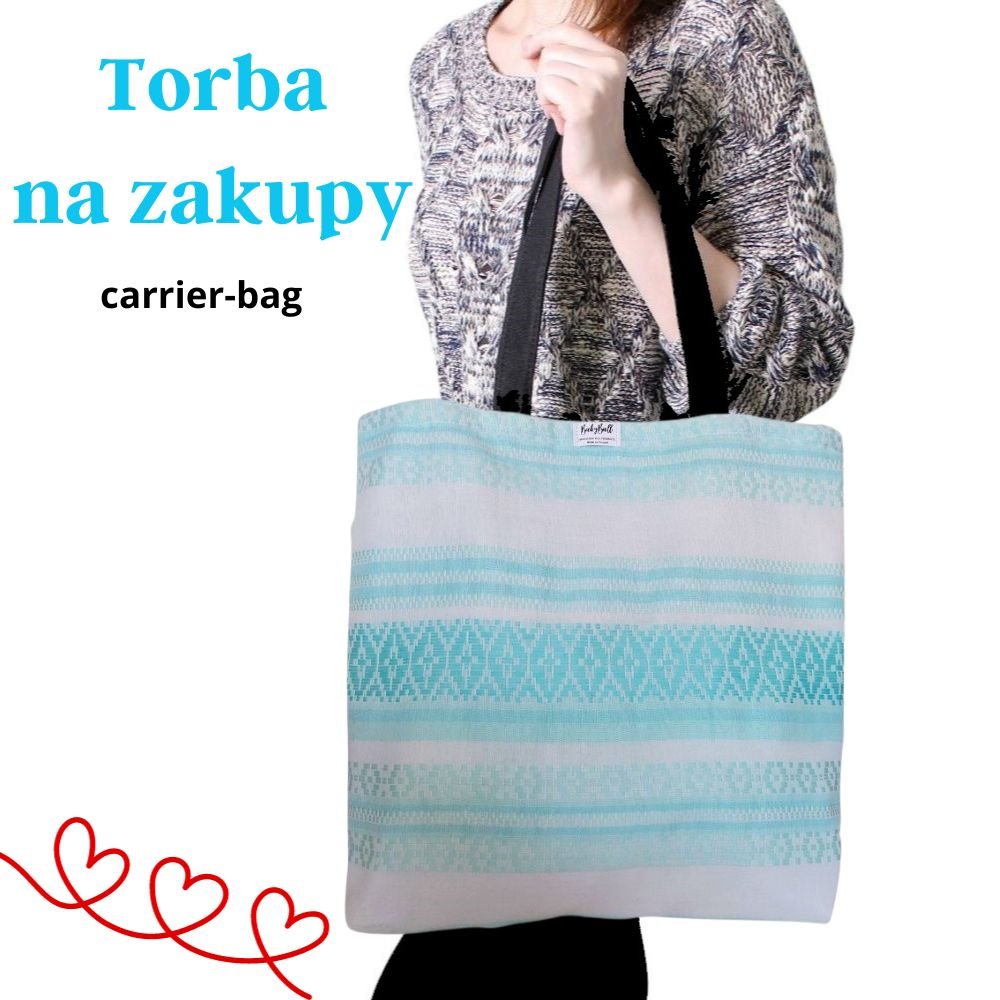 Torba siatka na zakupy kolorowa shopperka materiałowa torebka HANDMADE