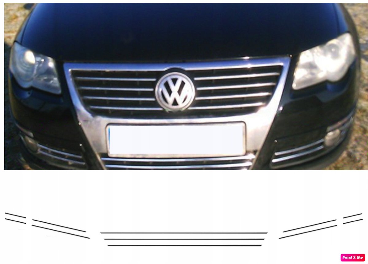 VW PASSAT B6 Listwy CHROM GRILL Atrapa 3M Tuning Martig