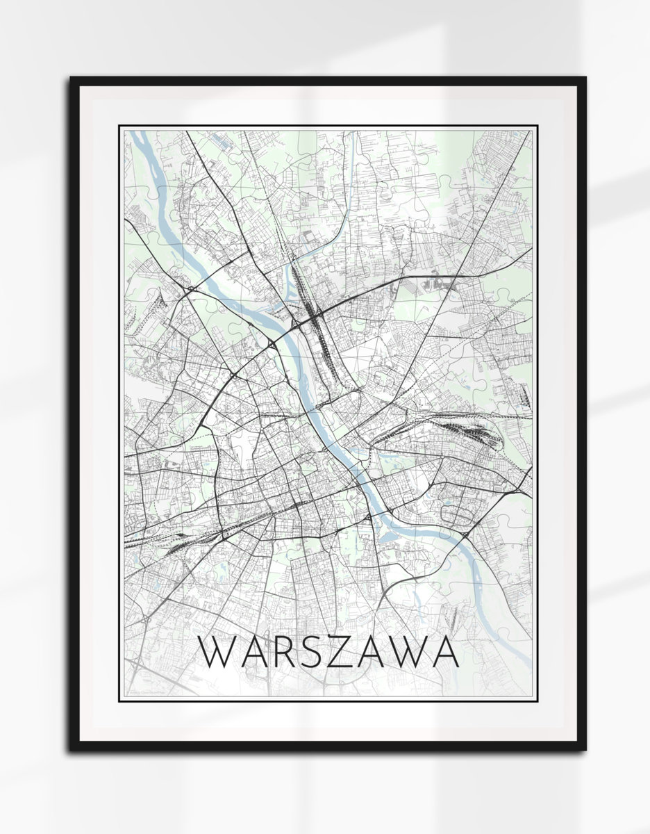 Warszawa Plakat Puzzle Mapa Czarno Bia A Plan X B Inna Marka