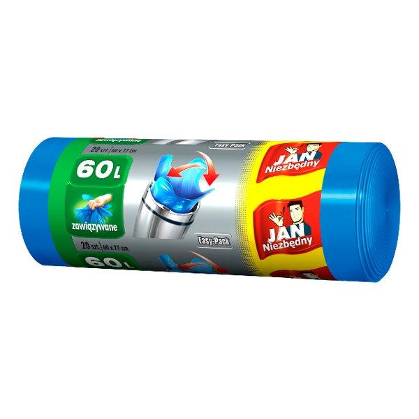 Worki HD JAN NIEZBĘDNY Easy pack 60 l 20 szt Sarantis Sklep