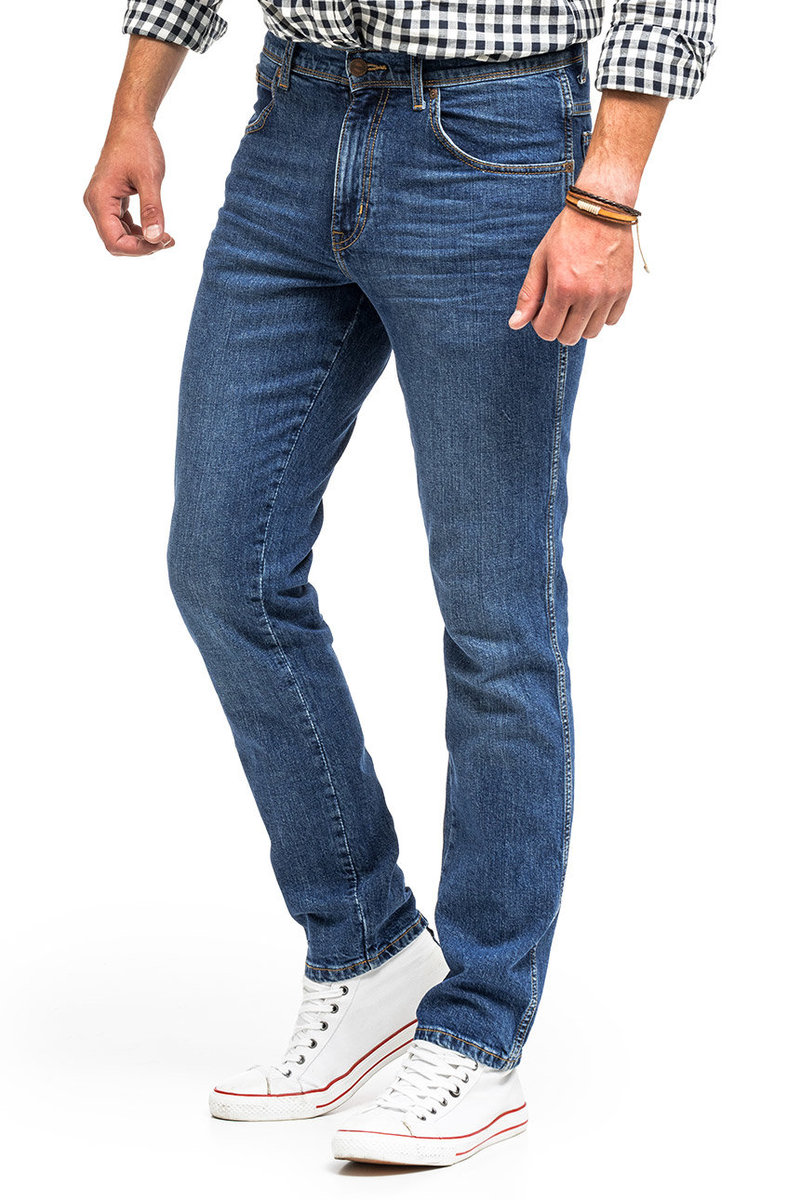 Wrangler Texas Slim Męskie Spodnie Jeansowe Bruised Blue W12Skn32M W42