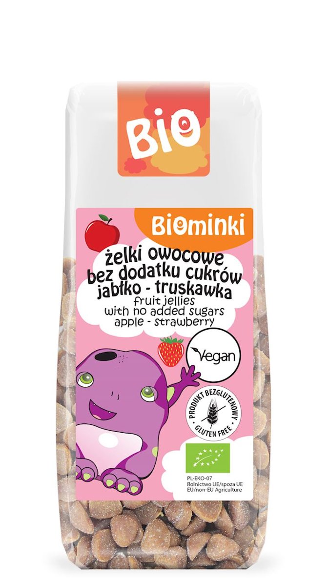 Żelki Owocowe Bez Dodatku Cukrów Jabłko Truskawka Bezglutenowe Bio 75