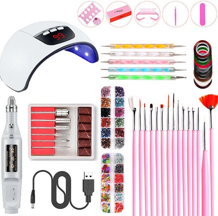 Zestaw Do Hybrydy Lampa Led Uv Manicure Frezarka Sklep Empik