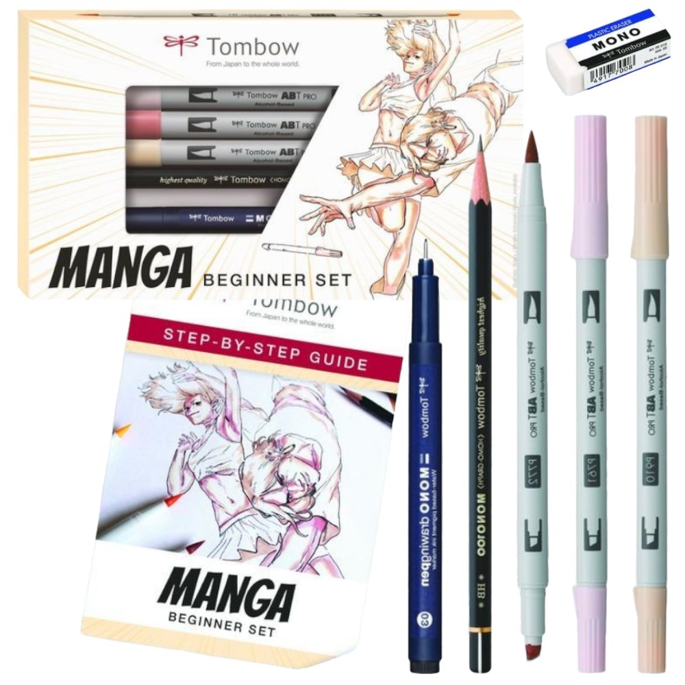 Zestaw do kaligrafii MANGA TOMBOW brush pen kaligrafia 7 elementów