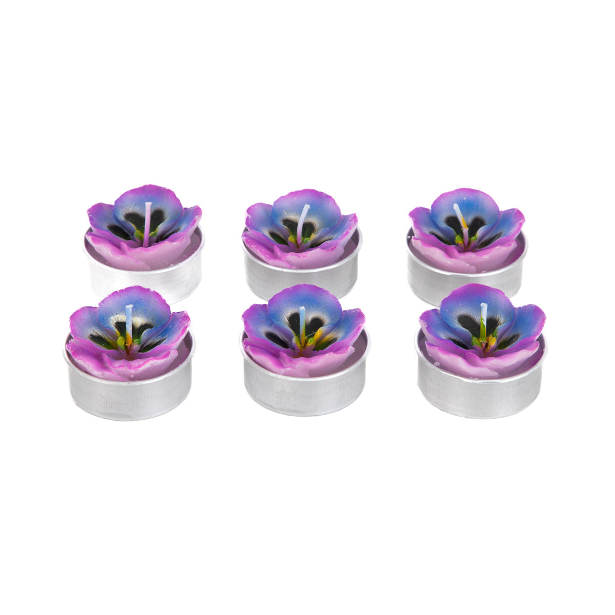 Zestaw świec tealight FLORAL AURA 6 szt Fiołki 126 G wiosna HOMLA