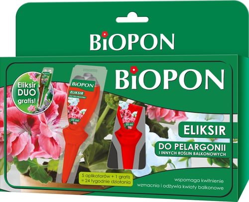 Eliksir Do Pelargonii I Innych Roślin Balkonowych Biopon 5X40Ml BROS