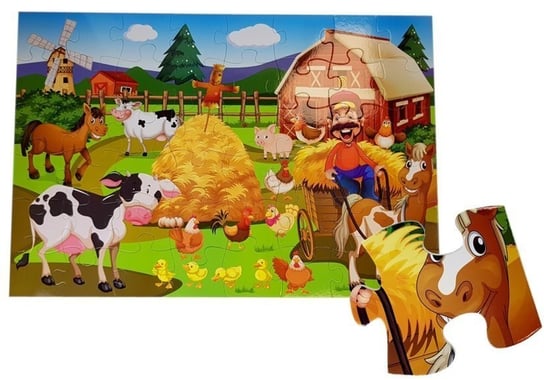 Lean Toys puzzle Farma Zwierzęta 48 el Lean Toys Sklep EMPIK