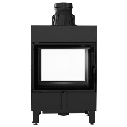 Kominek powietrzny stalowy LUCY Tunel 12 kW Ø 200 Black Kratki