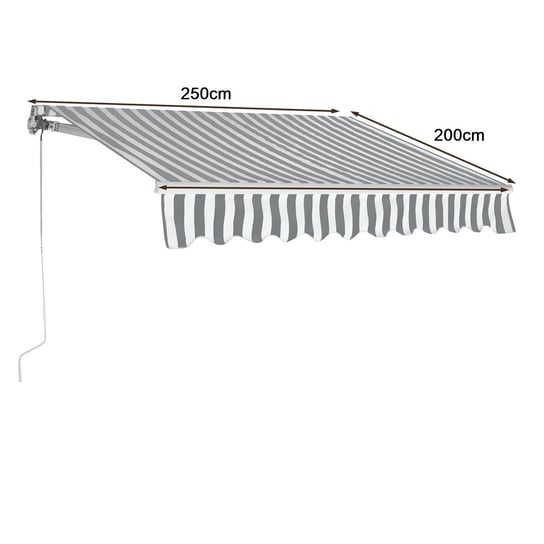 Markiza Ręczna Chowana Balkonowa 250X200Cm COSTWAY Sklep EMPIK