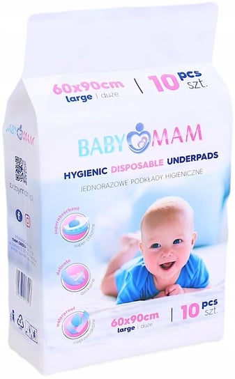 BABYMAM podkład jednorazowy 60x90 przewijak 10 szt Babymam Sklep