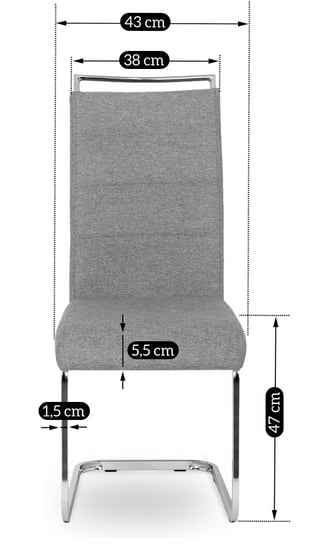 4x LOCA 2 Krzesło Tkanina Szare MEBEL ELITE Sklep EMPIK