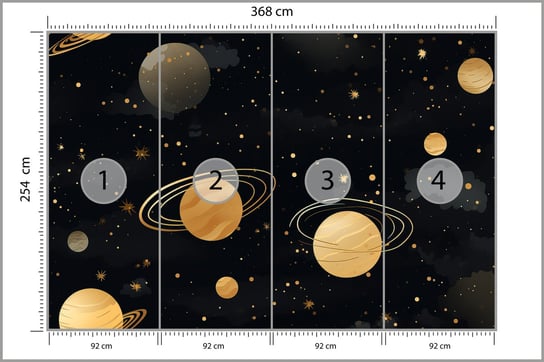 Fototapeta Młodzieżowa PLANETY Kosmos Gwiazdy Galaktyka 368cm x 254cm