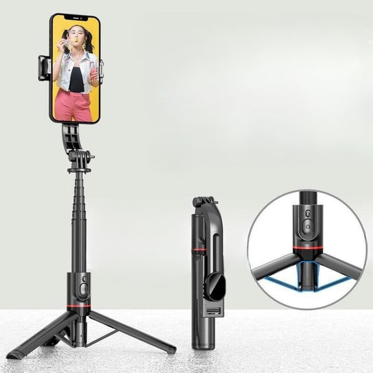 KIJEK SELFIE BLUETOOTH STATYW NA TELEFON 2 LAMPY LED UCHWYT TRIPOD