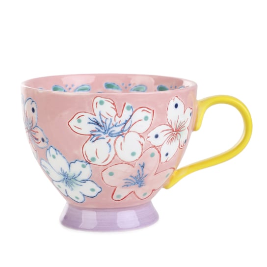 Kubek porcelanowy SALVA ręcznie malowany 400 ml Homla różowy Homla